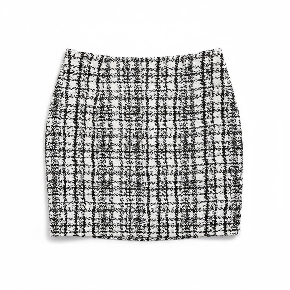 Jones‎ Studio Separates Size 14 Black White Plaid Above Knee Skirt